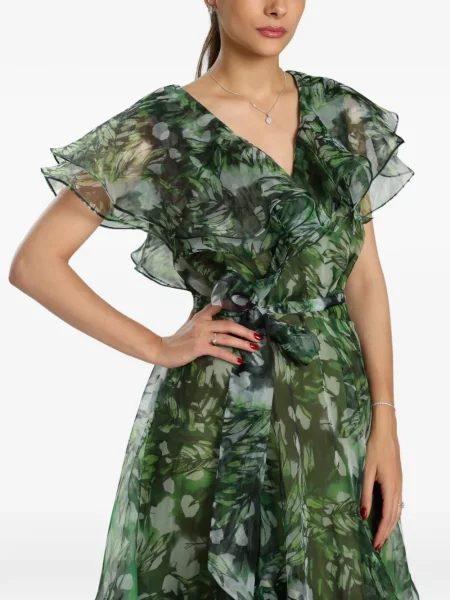 Rochie maxi Miau By Clara Rotescu cu imagine verde