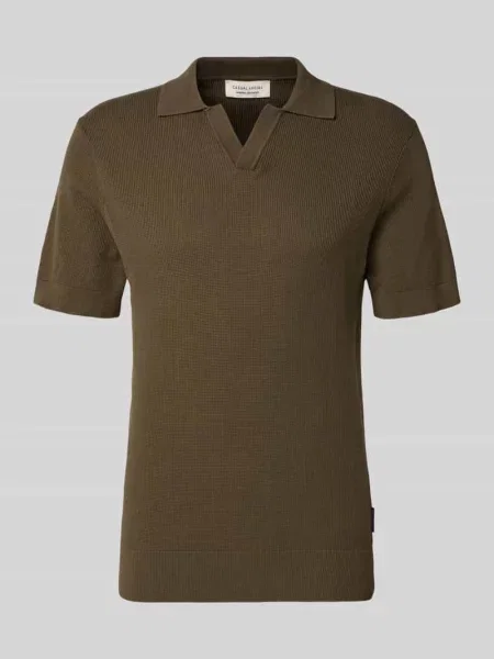 Koszulka polo z dzianiny o kroju regular fit z fakturowanym wzorem model MOSVIK' Casual Friday