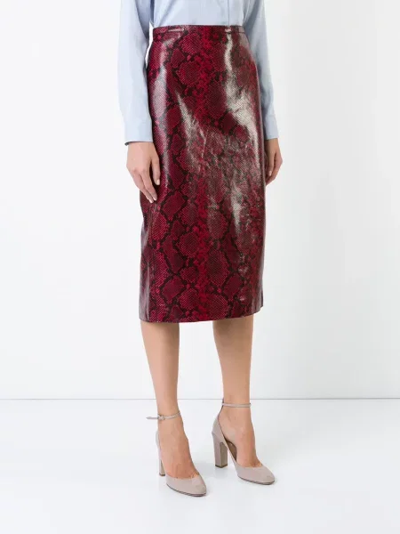 Fustă midi Rochas roșu