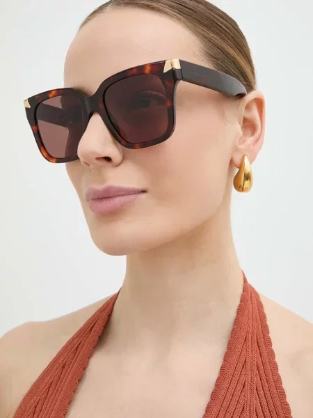 Слънчеви очила Alexander McQueen кафяво