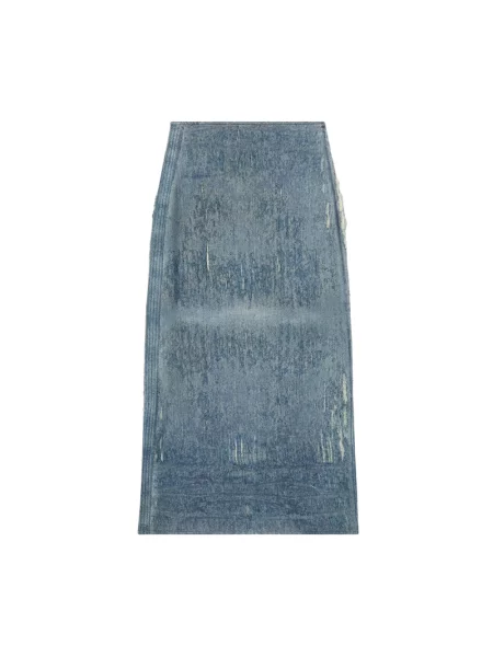 Spódnica Diesel z wysoką talią z przetarciami niebieska