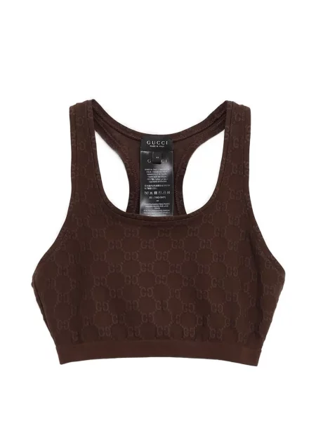 Top Gucci cu autograf maro