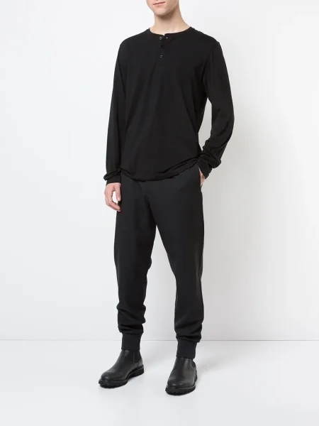 Tricou Pya cu guler henley negru