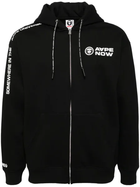 Geacă Aape By A Bathing Ape cu glugă cu petice negru