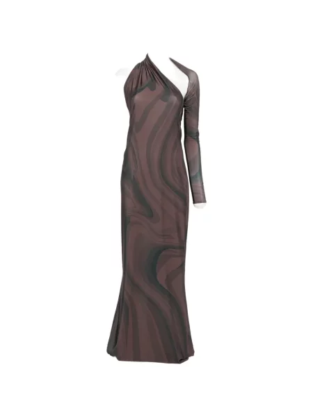 Rochie maxi Atu Body Couture cu un umăr gol de costum maro