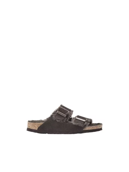 Klapki Birkenstock skórzane brązowe