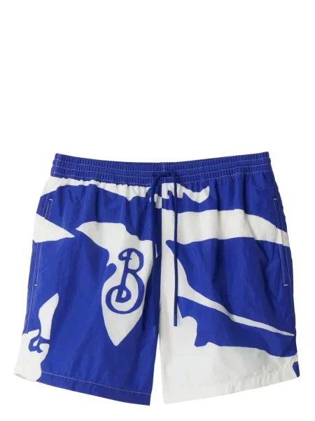 Slip de baie Burberry cu imagine cu imprimeu abstract alb