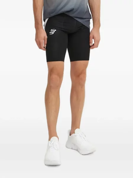 Pantaloni scurți Compressport cu imagine alergare negru