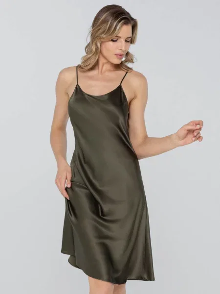 Шелковая ночная рубашка Marc & Andre зеленая