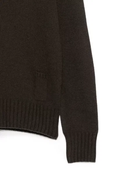 Pulover Agnona cu decolteu rotund maro