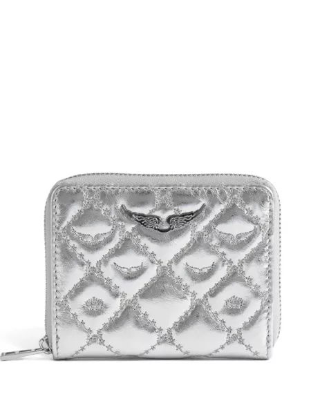 Portofel Zadig&voltaire din piele argintiu