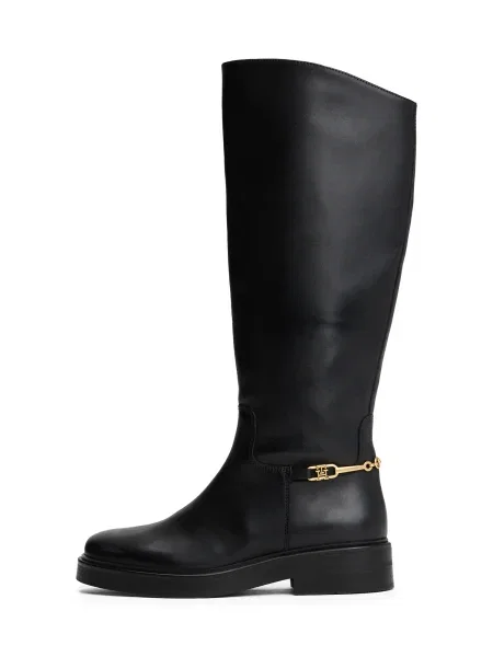 Tommy Hilfiger Kožené čižmy TH HORSEBIT RIDING LONG BOOT čierna