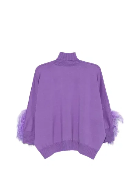 Pulover Alberta Ferretti cu pene violet