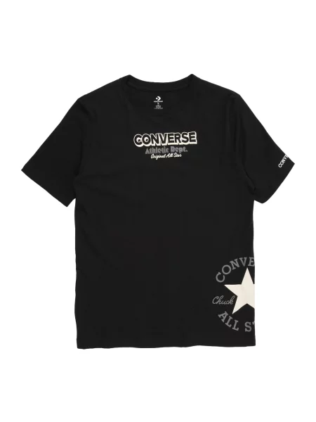 CONVERSE Majica ecru/prljavo / siva / crna bijela