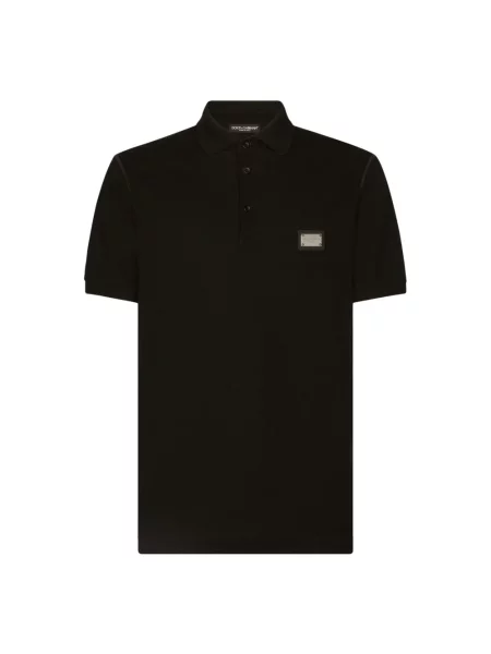 Koszulka polo Dolce And Gabbana z logo czarna