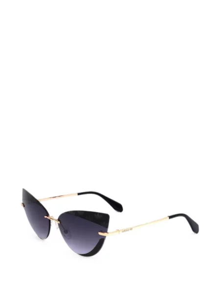 Ochelari de soare Adidas cu imprimeu geometric cu autograf alb