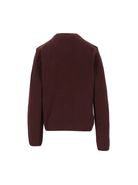 Dzianinowy sweter Maison Kitsune brązowy