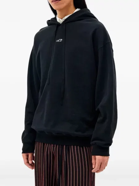 Hanorac cu glugă Ann Demeulemeester cu broderie cu cordon negru