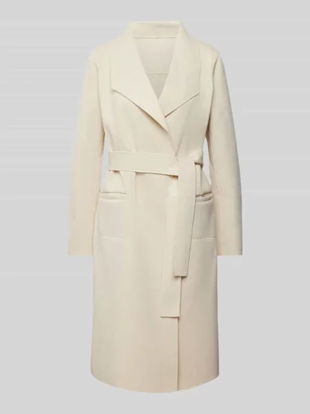 Płaszcz z kołnierzem z połami model ‘juice’ Vila beżowy