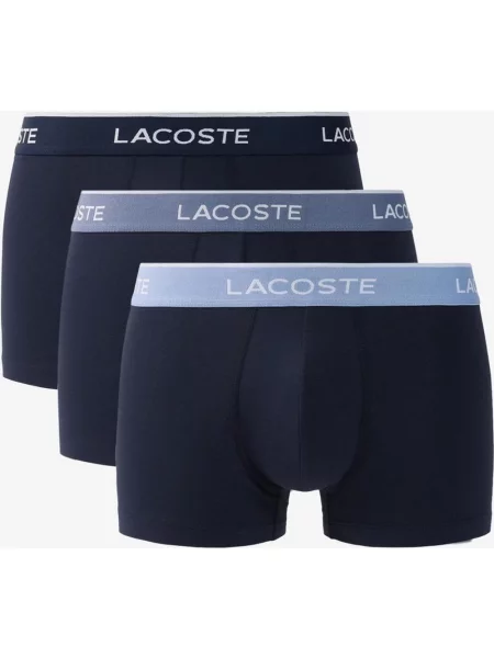 Bokserki Lacoste Stretch Cotton granatowo jasnoniebieskie 3 sztuki S niebieskie