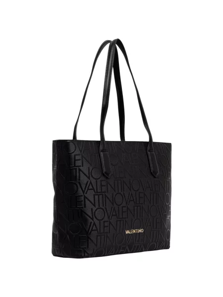 Shopper kabelka Valentino Bags z ekologickej kože čierna