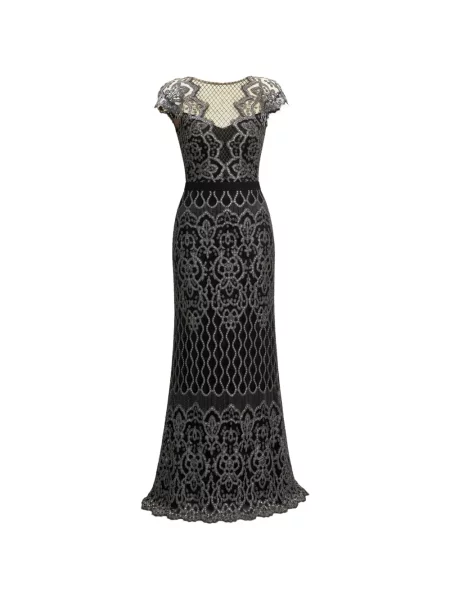 Rochie Tadashi Shoji cu paiete din dantelă negru
