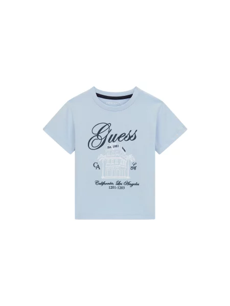 Guess Majica Svetlo Regular Fit modra