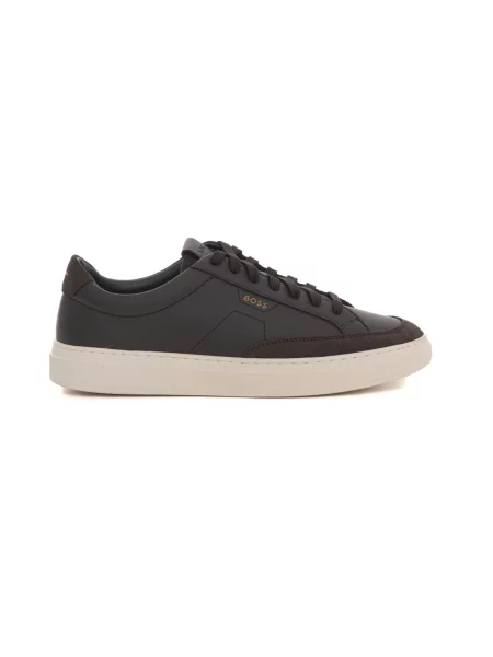 Sneakersy Boss zamszowe brązowe
