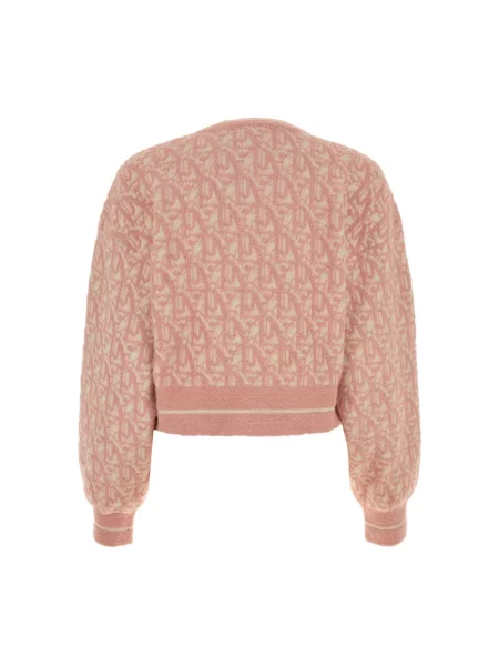 Bluza Palm Angels żakardowa o skróconej długości różowa