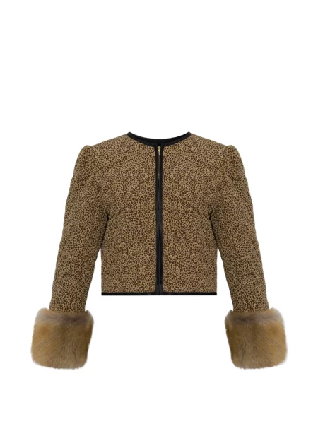 Geacă Valentino Garavani cu imagine cu model leopard cu blană