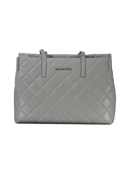 Lniana shopperka Valentino By Mario Valentino szara