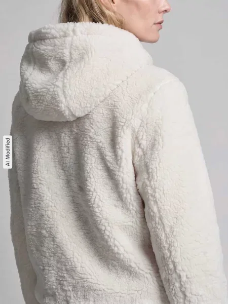 Kurtka teddy z kapturem Vero Moda biała