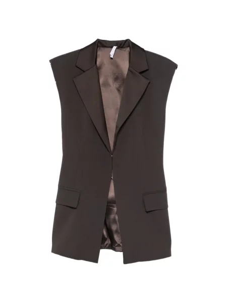 Vestă Imperial din satin cu rever maro
