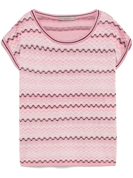 Top D.exterior din jacard roz