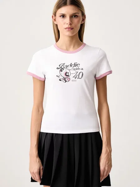 Puma T-shirt damski z X POWER PUFF GIRLS biała