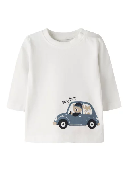 NAME IT Tricou NBMOSMAR bej / safir / negru alb