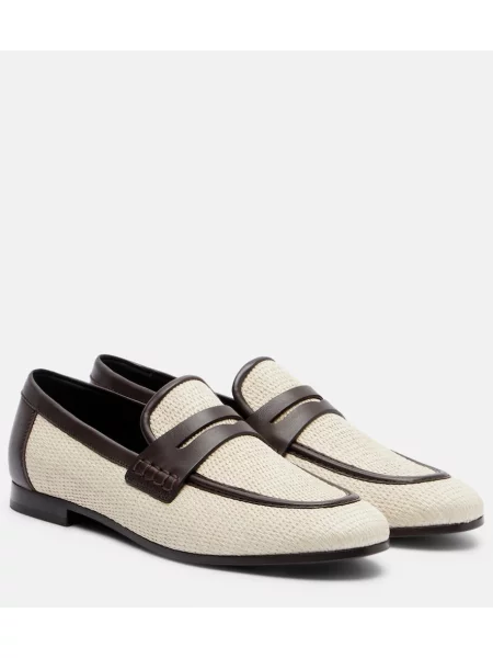 Pantofi loafer Brunello Cucinelli din piele bej