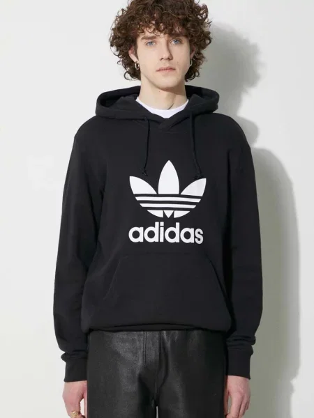 Свитшот Adidas с капюшоном с принтом белый