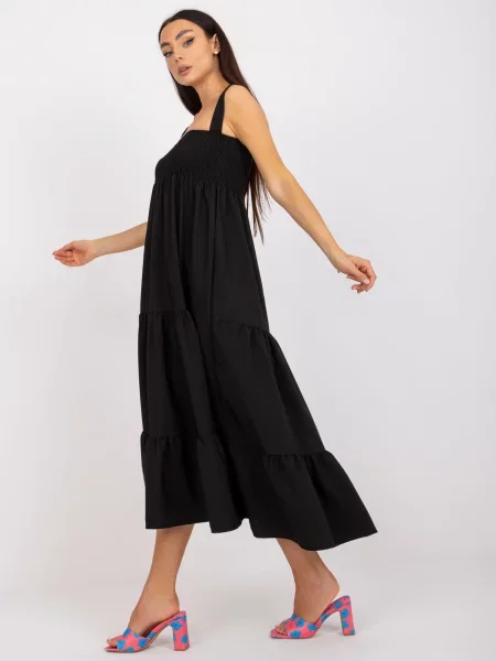 Rochie Fashionhunters cu volane de costum negru