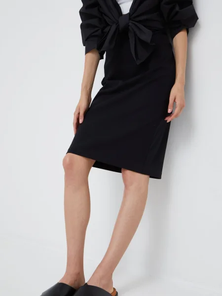 Пола Emporio Armani къс модел с кройка тип молив черно