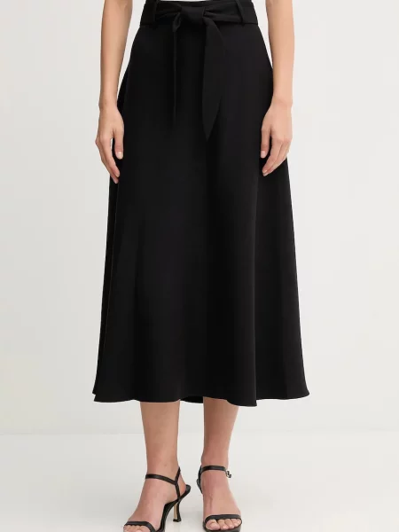 Пола Dkny дълга разкроена черно
