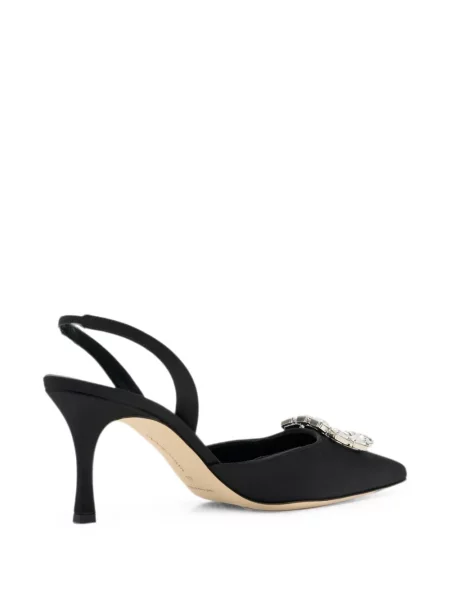 Pantofi cu toc Manolo Blahnik cu cataramă slingback negru