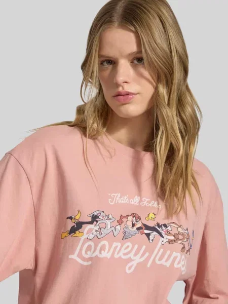 T-shirt typu oversized z nadrukiem z motywem Review
