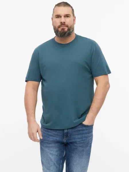 T-shirt z nadrukiem z logo niebieska