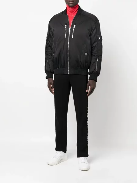Raštuotos kelnės Moncler juoda