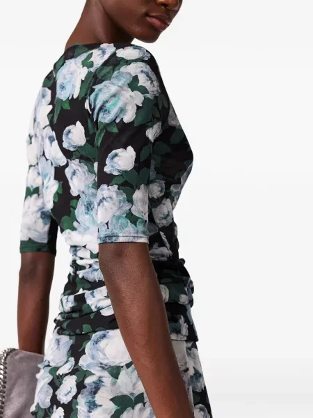 Top Stella Mccartney cu model floral cu imagine negru