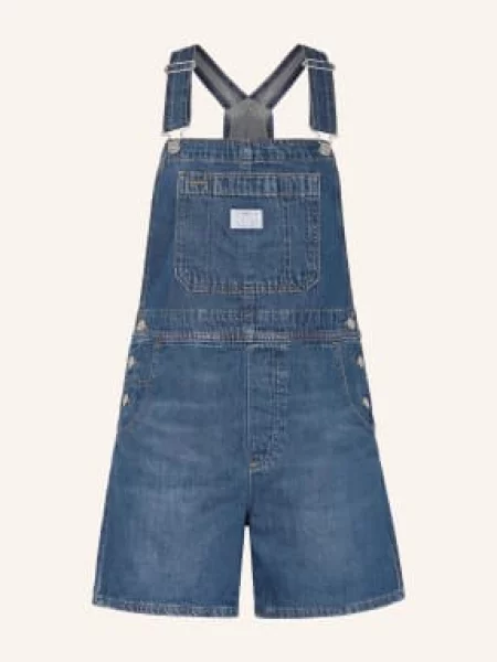 Levi's ogrodniczki jeansowe UTILITY SHORTALL niebieski