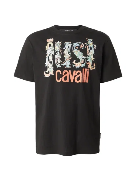 Just Cavalli Tricou albastru deschis / verde deschis / portocaliu negru
