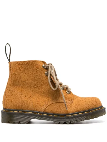 Botine Dr. Martens cu șireturi din piele de căprioară maro