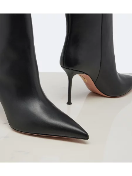 Cizme scurte Aquazzura din piele negru